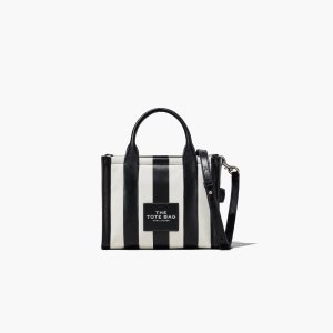 Marc Jacobs A Strisce Mini Tote Bag Nere Bianche | TWR072356