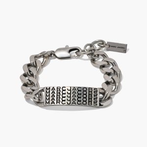 Marc Jacobs Barcode Monogram ID Chain Bracelet Argento | TJW329076