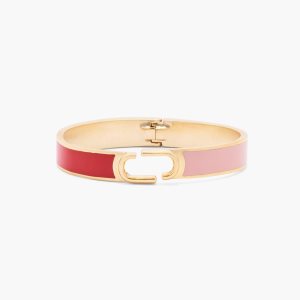 Marc Jacobs J Marc Hinge Bangle Rosse Colorate Oro | BSP782503