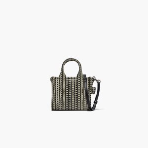 Marc Jacobs Monogram Pelle Micro Tote Nere Bianche | JSQ236541