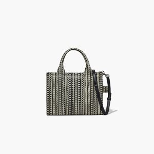 Marc Jacobs Monogram Pelle Mini Tote Nere Bianche | NMO769054