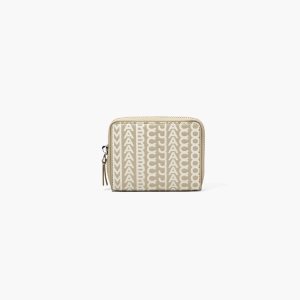 Marc Jacobs Monogram Pelle Zip Around Wallet Khaki | DRZ583246