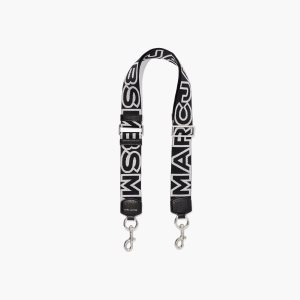 Marc Jacobs Outline Logo Webbing Cinturino Nere Argento | VBR136789
