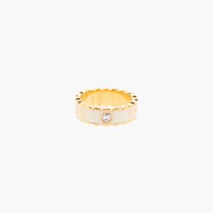 Marc Jacobs Scallop Medallion Ring Crema Oro | ILW345709